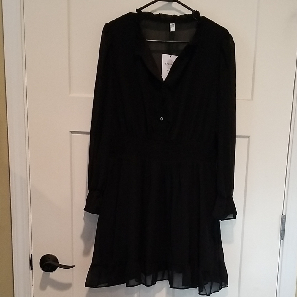 Chic Black Long Sleeve Dress Size XXL NWT
